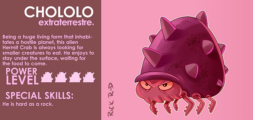 231 Cartoon Alien Hermit Crab who inhabits a Hostile Planet by Rick Ruiz-Dana Character Design