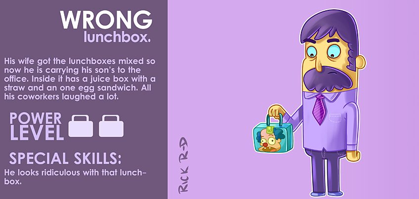 318_Cartoon_Office_man_who_got_the_kids_wrong_lunchbox_at_Work_by_Rick_Ruiz-Dana