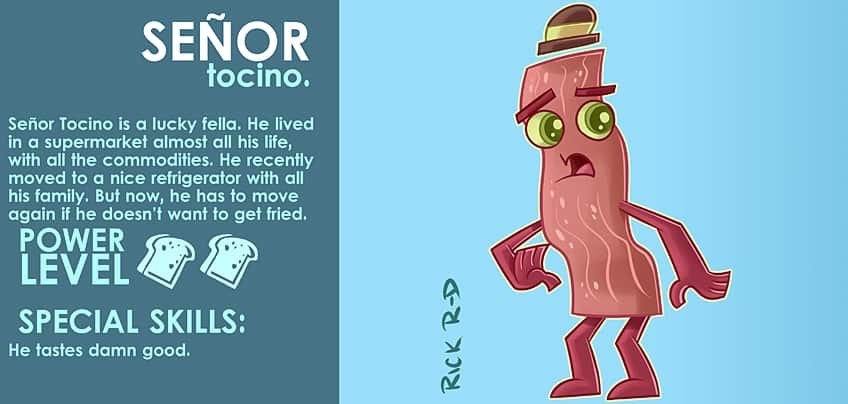 017_illustration_character_señor_Tocino_mr_Bacon_cartoon_food_by_RickR-D