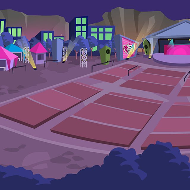 Mattel's Monster High Ghouls and Jewels Apple iOS and Android app game by Blue Box Games, Collision Studios, Kokonut Studio Operetta stage background by Rick Ruiz-Dana