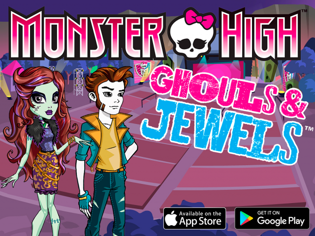 Mattel's Monster High Ghouls and Jewels Apple iOS and Android app game by Blue Box Games, Collision Studios, Kokonut Studios and Rick Ruiz-Dana