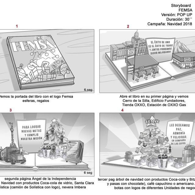 FEMSA Navidad Spot Animacion 3D- Atomo Studio- Storyboard por Rick Ruiz-Dana